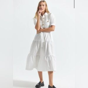 Derek Lam NWT #TC005157COP White Buffy Utility Dress Sz 6